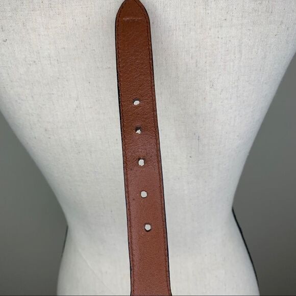 Brown Leather and Western Fabric Belt w/Silver - Picture 9 of 12
